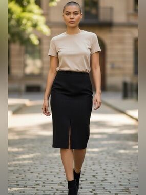 Prada Classic Black Knee-Length Pencil Skirt